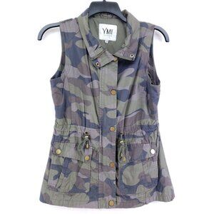 YMI Fashion Vest Women's Size Small Camouflage Snap Closed Jersey Lined